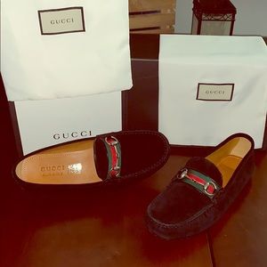 Gucci Suede Driver With Web